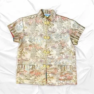 Traditional Asian Silk Blouse Button Up Pockets Embroidered Boys/Girls • Size 10 - Picture 1 of 9