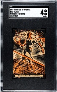 1937 Donut Co of America BILL TILDEN Thrilling Moments SGC 4 Tennis Champion - Bild 1 von 2