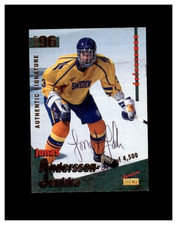 1996-97 SIGNATURE ROOKIES JONAS  ANDERSSON JUNKKA AUTHENTIC AUTOGRAPH 3414/4500