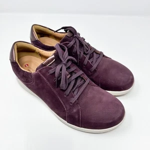 Clarks Damen-Schnürsneaker unstrukturiertes Leder auberginefarben Größe 8 - Bild 1 von 10