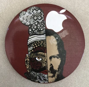 RARE 2008 Apple Store Beijing China Steve Jobs Terra Cotta Warriors Pin Button - Picture 1 of 4