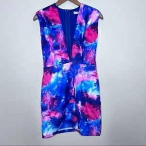 Raro mini abito London Deep V rosa e blu taglia 6 - Foto 1 di 7