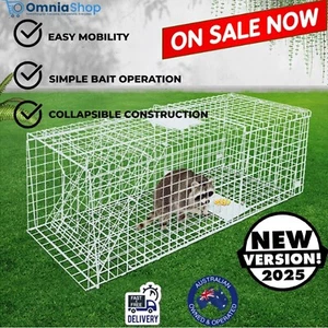 150x50x53cm Extra Large Humane Live Animal Trap Cage Possum Fox Cat Rabbit Rat - Picture 1 of 8