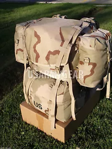US Army Militär Molle 2 großer Wüstenrucksack Rucksack Rucksack Rahmenset mit Beuteln GI - Bild 1 von 12