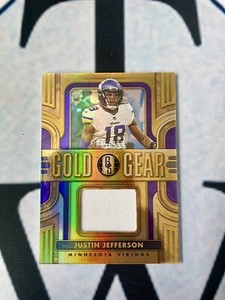 Justin Jefferson 2023 Panini Gold Standard Football Gold Gear Jersey 185/299