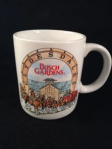 Vtg Busch Gardens Clydesdale Horse Barn Coffee Tea Cup Mug Horses - Picture 1 of 2