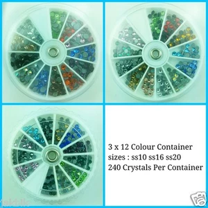 240 Flatback Hotfix 12 colours Disk SS12, SS16, or SS20 JCE111 - Picture 1 of 8