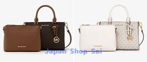 MICHAEL KORS OUTLET CHARLOTTE 2 IN 1 SATCHEL Handbag Small MK Signature Pouch - Picture 1 of 11