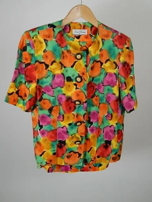 Top/falda de seda Richie Freeman para Teri Jon de lino 100 % talla 10 Foto 1 de 4