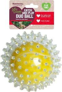 Rosewood Jolly Doggy Catch and Play Tennis Ball for Dogs, yellow/clear