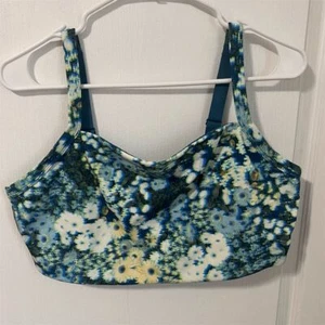 Sujetador deportivo floral azul Aerie para mujer talla XL soporte medio ropa deportiva nuevo con etiquetas - Imagen 1 de 8