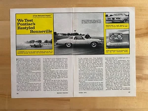 1973 Vintage Print Ad Pontiac Bonneville Test Drive With Stats 3 Page - Picture 1 of 2