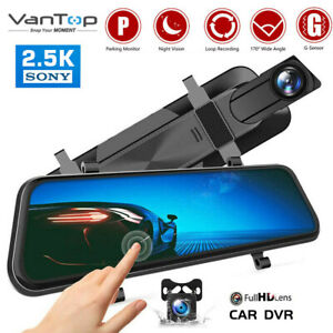 Vantop H610 10" Dual Lens 2.5K Mirror Dash Cam Car DVR Backup Rear View Camera