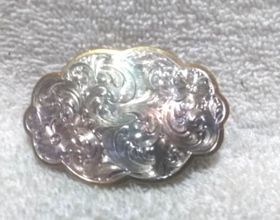Montana Silversmiths Silver Gold Flower Filigree Sterling Silver Plate Buckle - Image 1 of 4