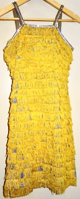 fLAPPER YELLOW DRESS ROARING 20’S THEATER COSTUME VINTAGE HAND SEWN neocurio - Image 1 of 4