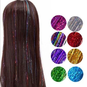 Hairpin Sparkle 100cm Long Extensions Tinsel Laser Dazzles Hair Glitter - Picture 1 of 21