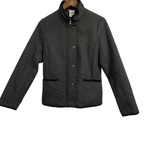 Chaqueta ligera acolchada con cremallera completa negra mediana Cambridge Dry Goods para mujer - Imagen 1 de 11