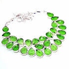 Green Amethyst Pear Shape Gemstone Necklace Unique Handmade Jewelry 18 Bn 3561