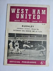 1966-1967 West Ham United v Burnley Division 1 Football Programme - Picture 1 of 1