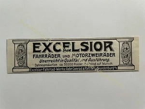 Excelsior Fahrrad & Motorzweiräder Patz & Co. Reklame 1906 - Bild 1 von 2