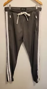 Replay Sz L Grey Sports Trackie Pants Drawstring - Picture 1 of 16