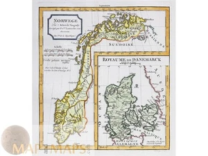 Norway Denmark, antique old map by Robert Vaugondy 1795 - Picture 1 of 1
