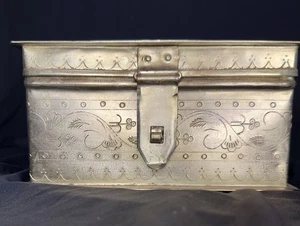 Metall Eisen Schmuck Andenken Schatzkiste - Bild 1 von 14