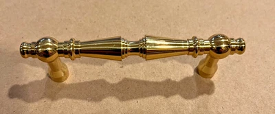 Bright Solid Brass Bar Pulls  - Lot of 11 Cabinet Drawer Handles (3" cc) - Image 1 of 4