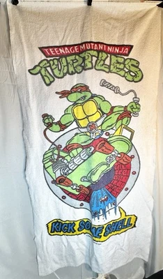 Teenage Mutant Ninja Turtles Michaelangelo "Kick Some Shell" Vintage Towel 1989 - Image 1 of 4