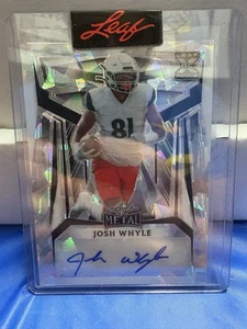 Josh Whyle 2023 Leaf Metal Football Silver Cracked Ice 1/1 Auto Card 💎 - Bild 1 von 2