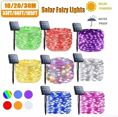 Solar Fairy Lights For Outside Waterproof  String Lights Christmas Garden Party  - Image 1 of 4