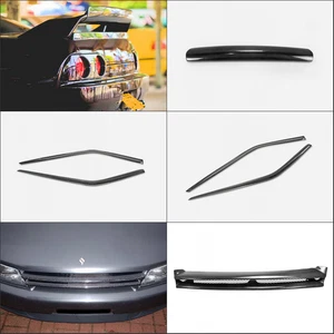 For R32 GTR Carbon FRD Rear Spoiler Gurney+Flap+Wind Deflector+Front Grill - Picture 1 of 21