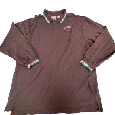 ARTFUL DODGER Polo Marrón Manga Larga Gráfico Calavera Águila Talla 4XL De Colección Foto 1 de 4