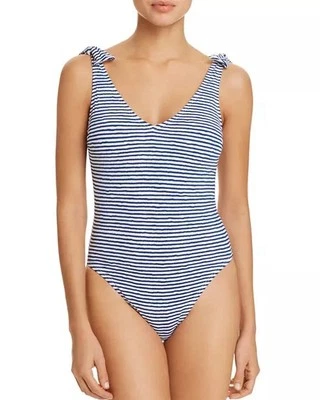 Traje de baño de una pieza con aros a rayas Lauren Ralph Lauren usado en excelente estado talla 6 Foto 1 de 4