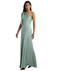 Lauren Ralph Lauren Women's One-Shoulder Satin Gown (Soft Laurel, 14) - Picture 1 of 4