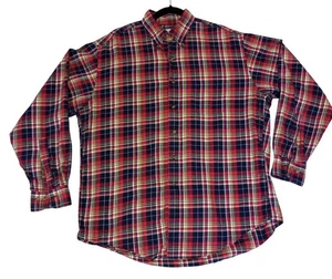 Brooks Brothers Shirt Flannel Plaid Regular Fit L Red/Blue/Yellow Mens Cotton - Picture 1 of 6