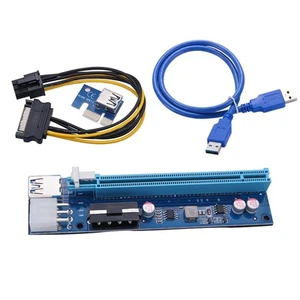 Carte Image PCI-E 1X à 16X Câble D'Extension 4Pin + 6Pin 2 en 1 USB3.0 Adap5767 - Photo 1/6
