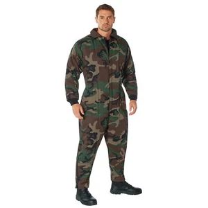 Woodland Camo Insulated Twill Coveralls - Warm Poly Fiberfill Insulation - Picture 1 of 8