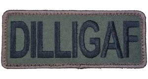 DILLIGAF DO I LOOK LIKE I GIVE A F MILITARY ARMY FOREST HOOK PATCH - Picture 1 of 2