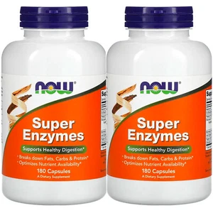 Now Foods, (2 Pack) Super Enzymes, 180 Capsules - Picture 1 of 3