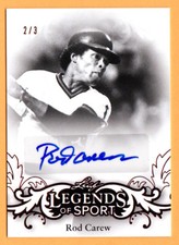 Rod Carew Twins Angels 2015 Leaf Legends of Sports Autograph 2/3 Red BA-RC1 Auto