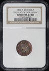 1863 The Flag Of Our Union Dix Civil War Token F-210/415-A NGC MS-63 RB Toned!
