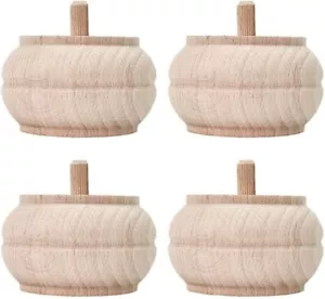 STOLMET Möbelfuß Buche 50mm roh, 4 Stk – für Sofa, Couch, Stuhl, Schrank - Bild 1 von 5