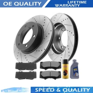 Front Drilled and Slotted Brake Rotors and Brake Pads Kits For FORD F150 2004-08 - Bild 1 von 8