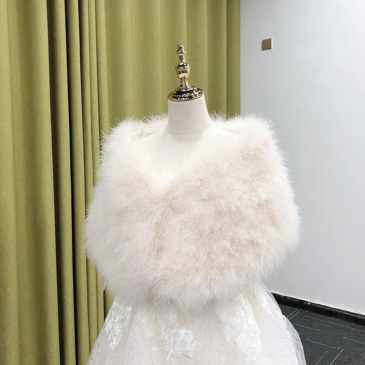 Jeweky - Chales De Piel Sintética Para Boda, Beige, Talla única