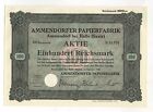 Ammendorf Bei Halle Ammendorfer Papierfabrik  Aktie 100 Rm Oktober 1928