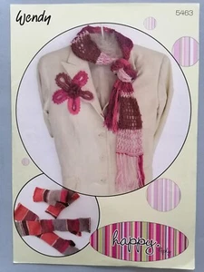 HAT/FINGERLESS MITTS/SCARF/MOTIF, Adult sIze, 4ply - WENDY Knitting Pattern 5463 - Picture 1 of 3