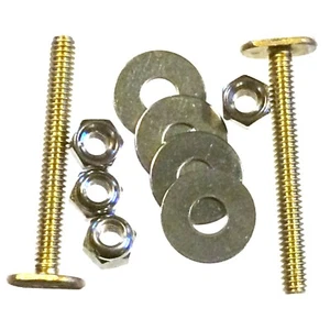 JONES STEPHENS, TOILET SEAT KET, 1/4''x2-1/4'' BRASS CL BOLT, PK/ 4NTS & WASHES - Picture 1 of 3