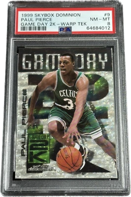 Tarjeta clasificada Skybox Dominion Game Day 1999 2k Warp Tek Paul Pierce #9 PSA Celtics Foto 1 de 2