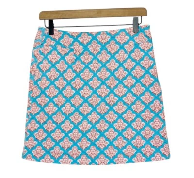 Skirtin Around Mosaic Block Print Side Zip A-Line Cotton Skirt Size 4 - Image 1 of 4